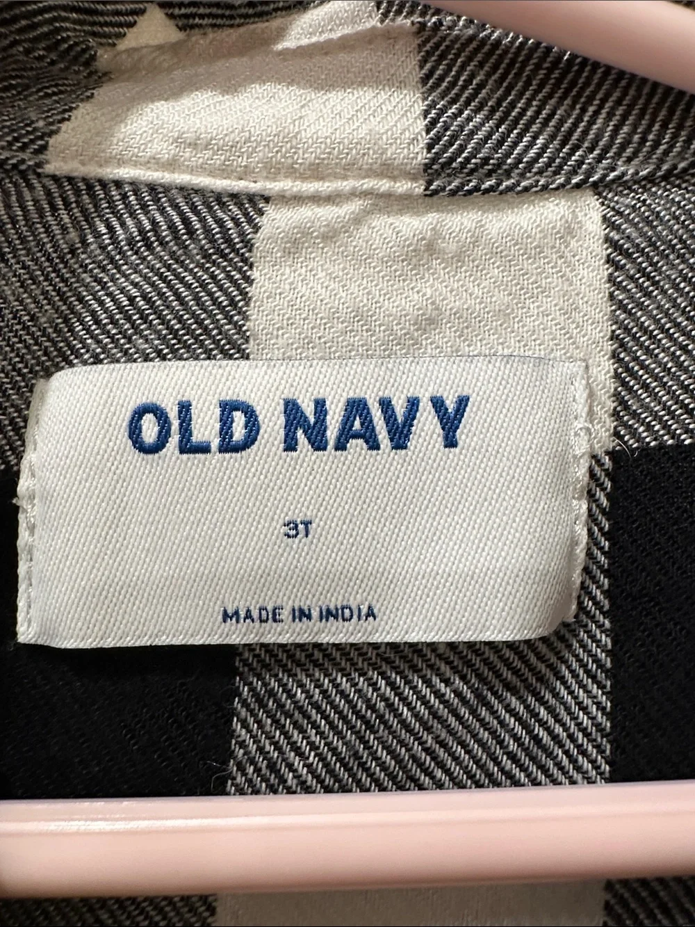 3T only Old Navy Black and White Buffalo Plaid Button-Front Dress